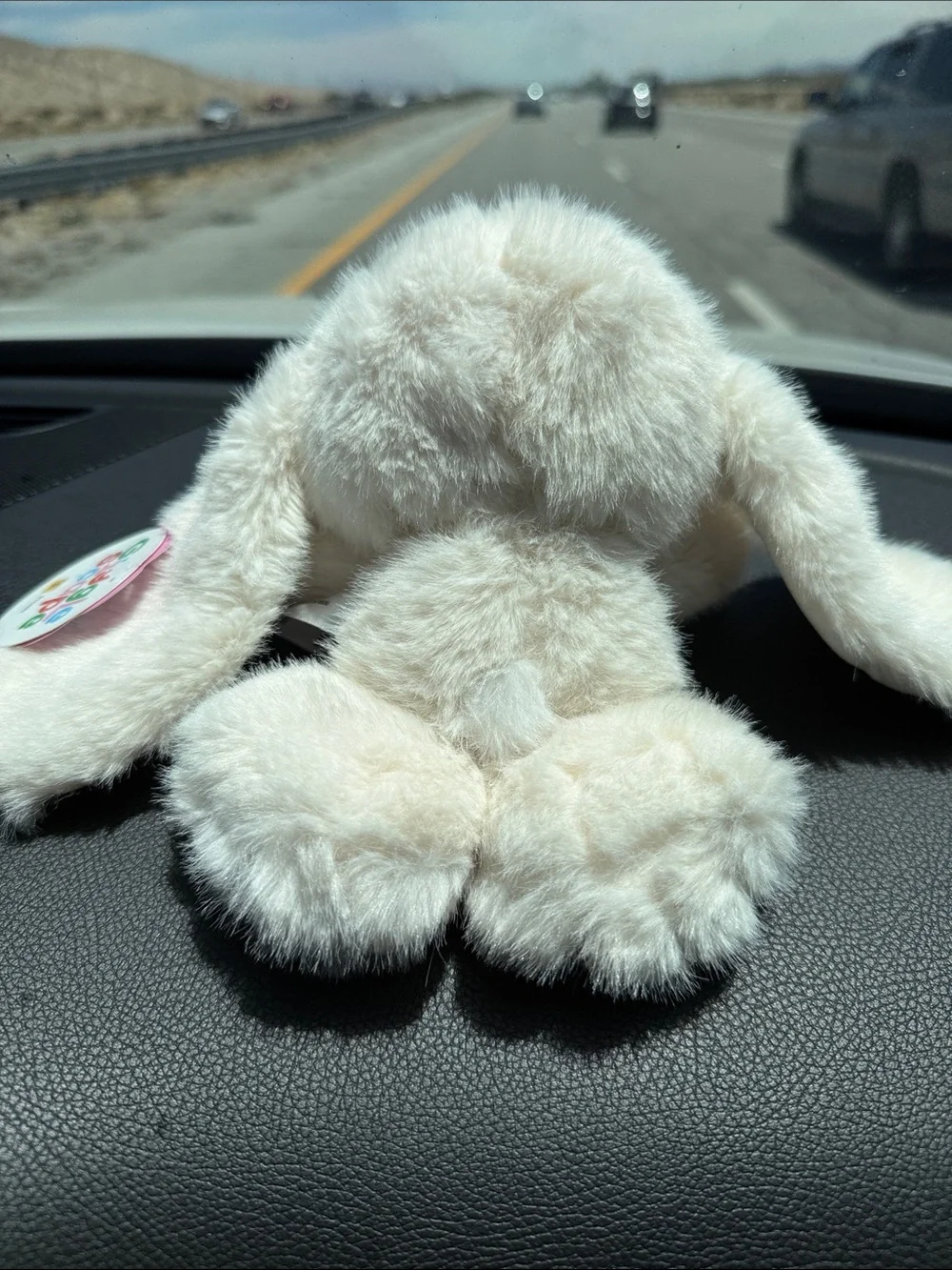 Plush Small Pet Bunny Toy - Cream Faux Fur